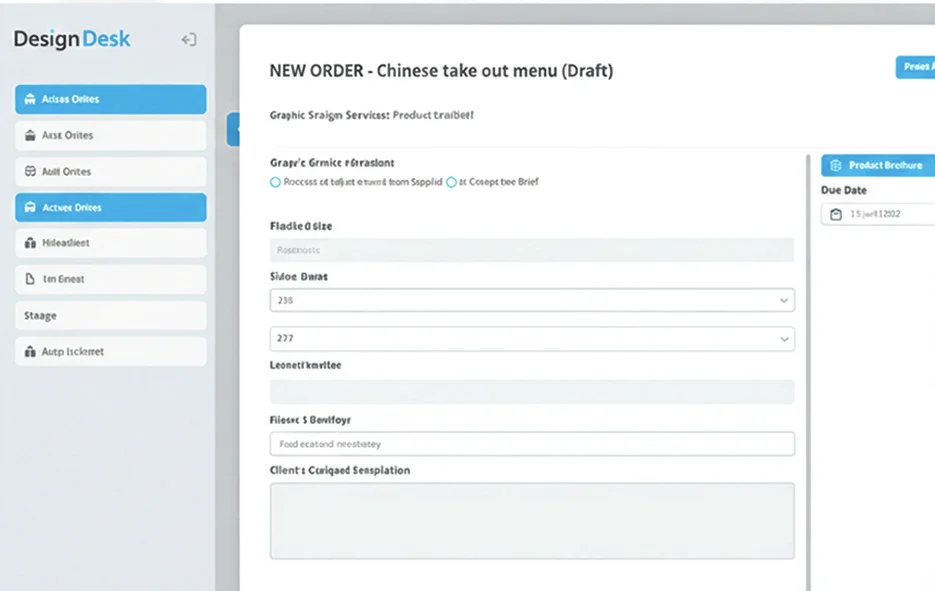 Design Desk new order form