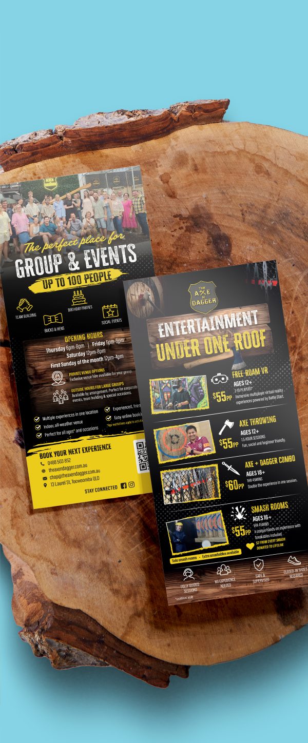 Group events and entertainment flyers
