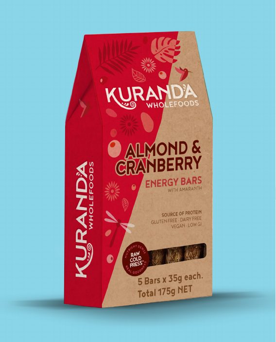 Kuranda Wholefoods almond and cranberry bar pack