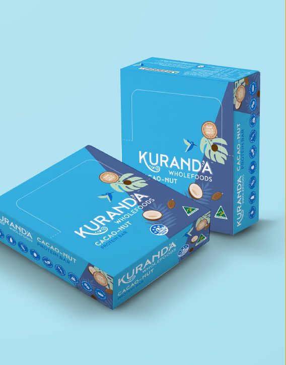 Kuranda Wholefoods cacao-nut retail boxes
