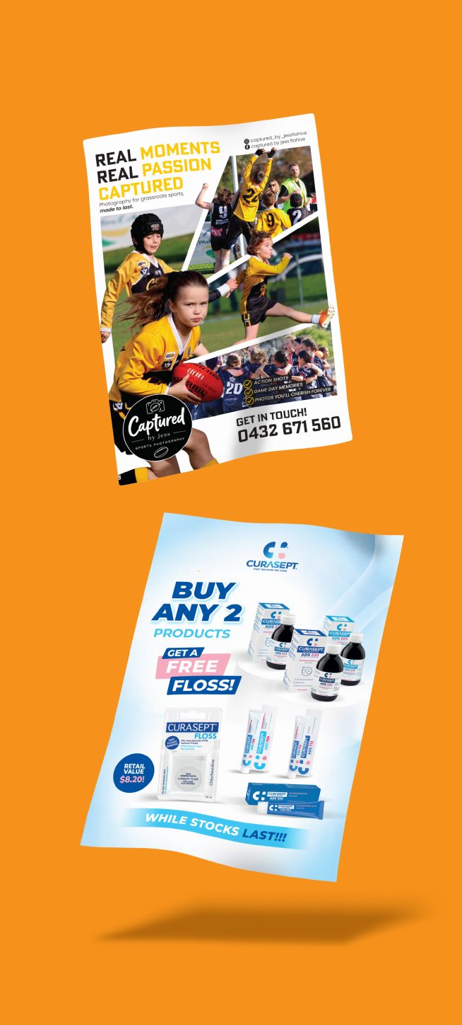 Junior football flyer and a product offer flyer