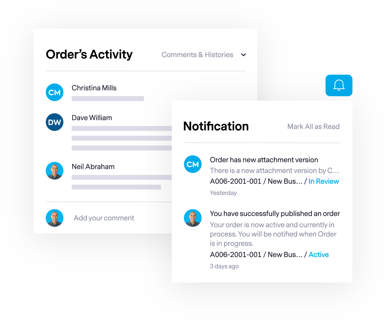 Real time feedback and notification